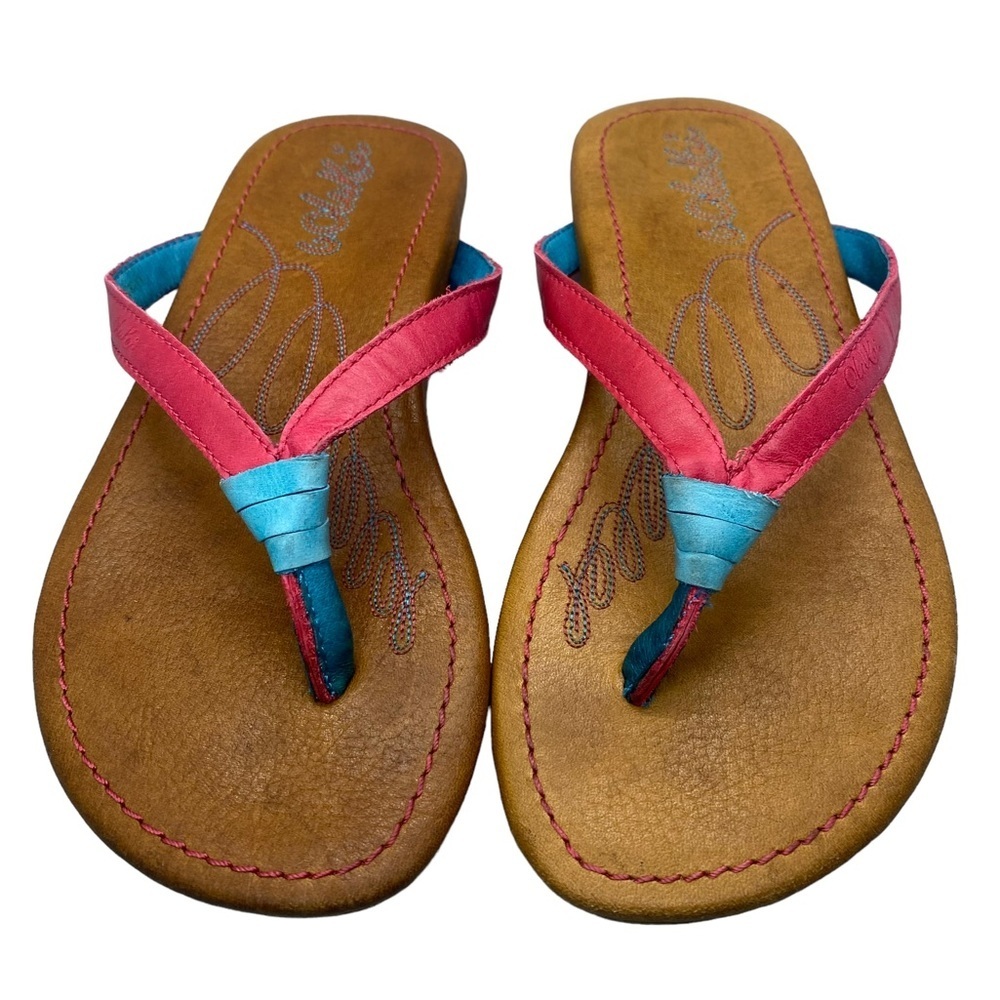 OluKai Youth Girls Size US 13/1 EU 32.5‎ Leather Flip Flop Sandals Flat Shoes